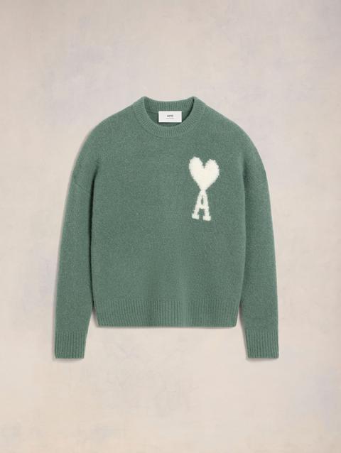 Ami Paris Off-White Ami de Coeur Crew Neck Sweater