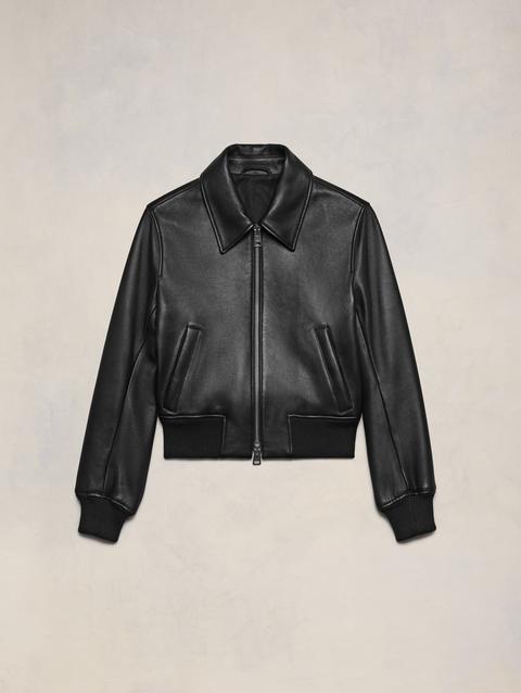 Ami Paris Zipped Leather Jacket