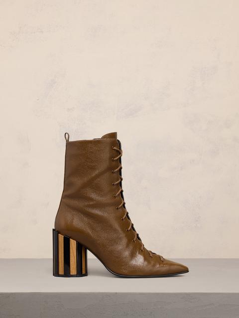 Ami Paris Pointed Toe Lace-Up Boots