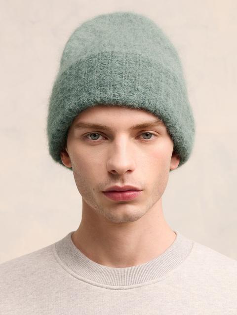 Ami Paris Alpaca Mohair Ribbed Beanie