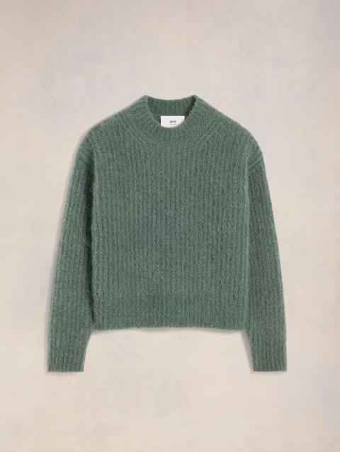 Ami Paris Alpaca Mohair Ribbed Sweater