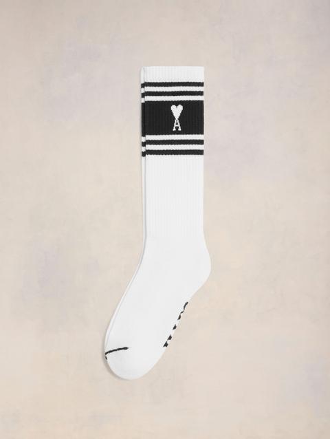 Ami Paris Ami de Coeur Striped Socks