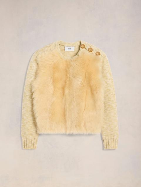 Ami Paris Shearling Crew Neck Sweater