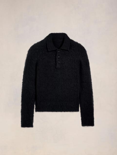 Ami Paris Alpaca Mohair Brushed Polo