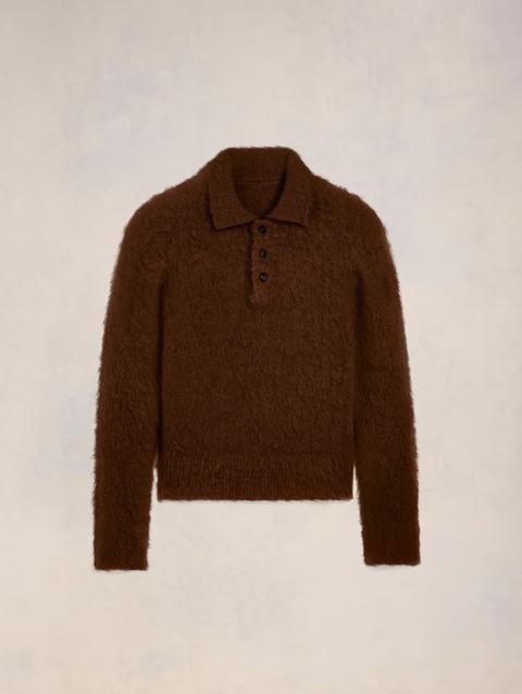 Ami Paris Alpaca Mohair Brushed Polo