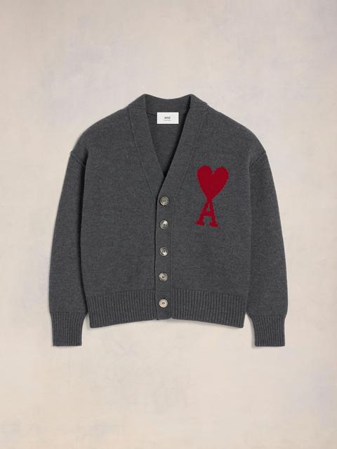 Ami Paris Red Ami de Coeur Cardigan